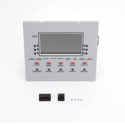 Anunciador remoto LCD retroiluminado en español con 160 caracteres visibles, teclado de goma y puerto RDP para panel NFS2-3030-SP y NCA-2