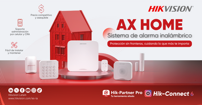 (AX HOME) KIT de Alarma AX HOME / Incluye: 1 Hub con batería de respaldo / 1 año de Servicio de Datos 600MB / Wi-Fi / 3G/4G / Compatible con