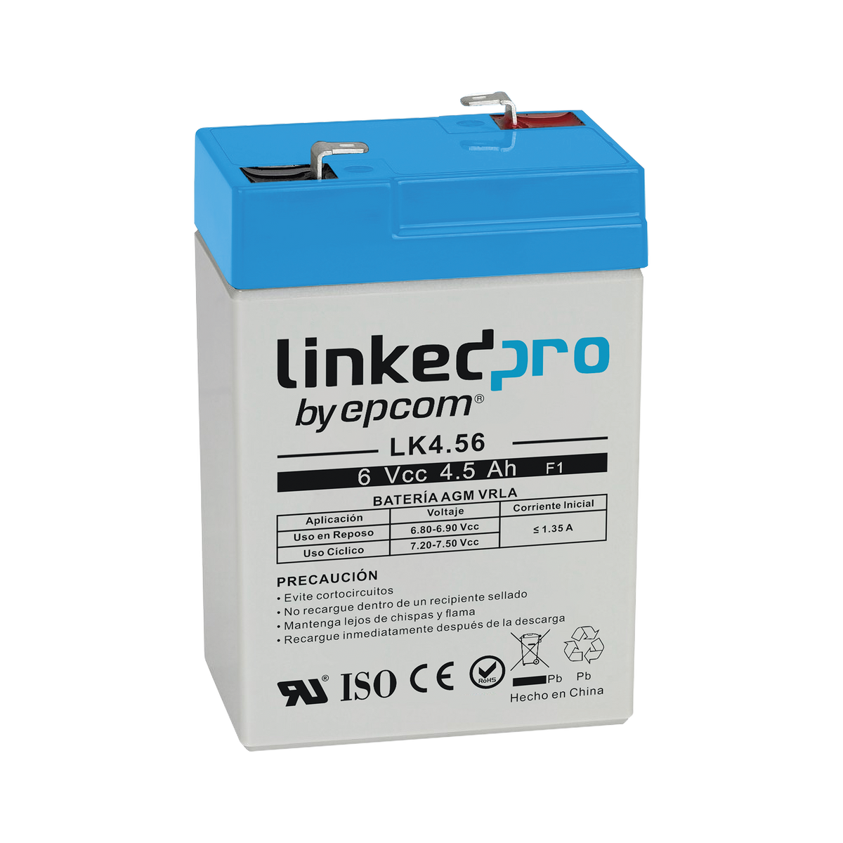 Batería de respaldo 6 V | 4.5 Ah | AGM | Especial para Seguridad Electrónica | UPS | Sistemas de Emergencia | Vida útil 5 años | Terminales F1