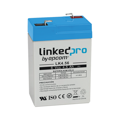 Batería de respaldo 6 V | 4.5 Ah | AGM | Especial para Seguridad Electrónica | UPS | Sistemas de Emergencia | Vida útil 5 años | Terminales F1