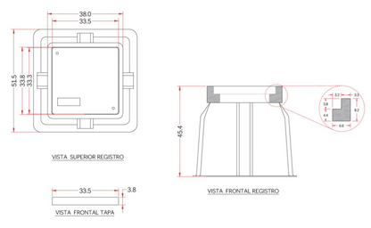Registro para Alumbrado Público 12x12x18 Pulgadas (30.48 x 30.48 x 45.72 cm), Resistencia 3 Toneladas, Uso Peatonal
