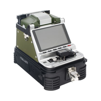 Fusionadora de Fibra Óptica Multimodo y Monomodo / 6 Motores / Alineación por Núcleo / OPM + VFL / Cleaver Eléctrico de un Solo Paso / Capacitación