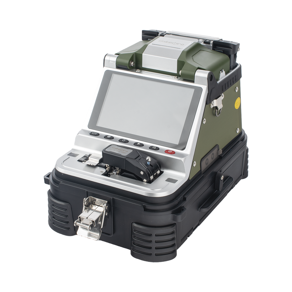 Fusionadora de Fibra Óptica Multimodo y Monomodo / 6 Motores / Alineación por Núcleo / OPM + VFL / Cleaver Eléctrico de un Solo Paso / Capacitación