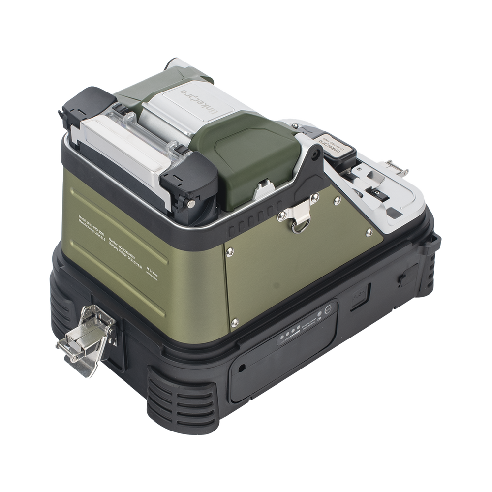 Fusionadora de Fibra Óptica Multimodo y Monomodo / 6 Motores / Alineación por Núcleo / OPM + VFL / Cleaver Eléctrico de un Solo Paso / Capacitación
