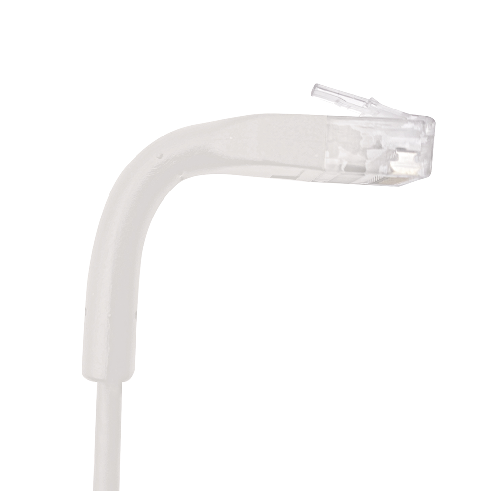 Mini Patch Cord Cat6 Ultra Slim 30 cm (11.81 Pulgadas) Blanco Ahorra Espacio sin Organizadores, con Bota Flexible