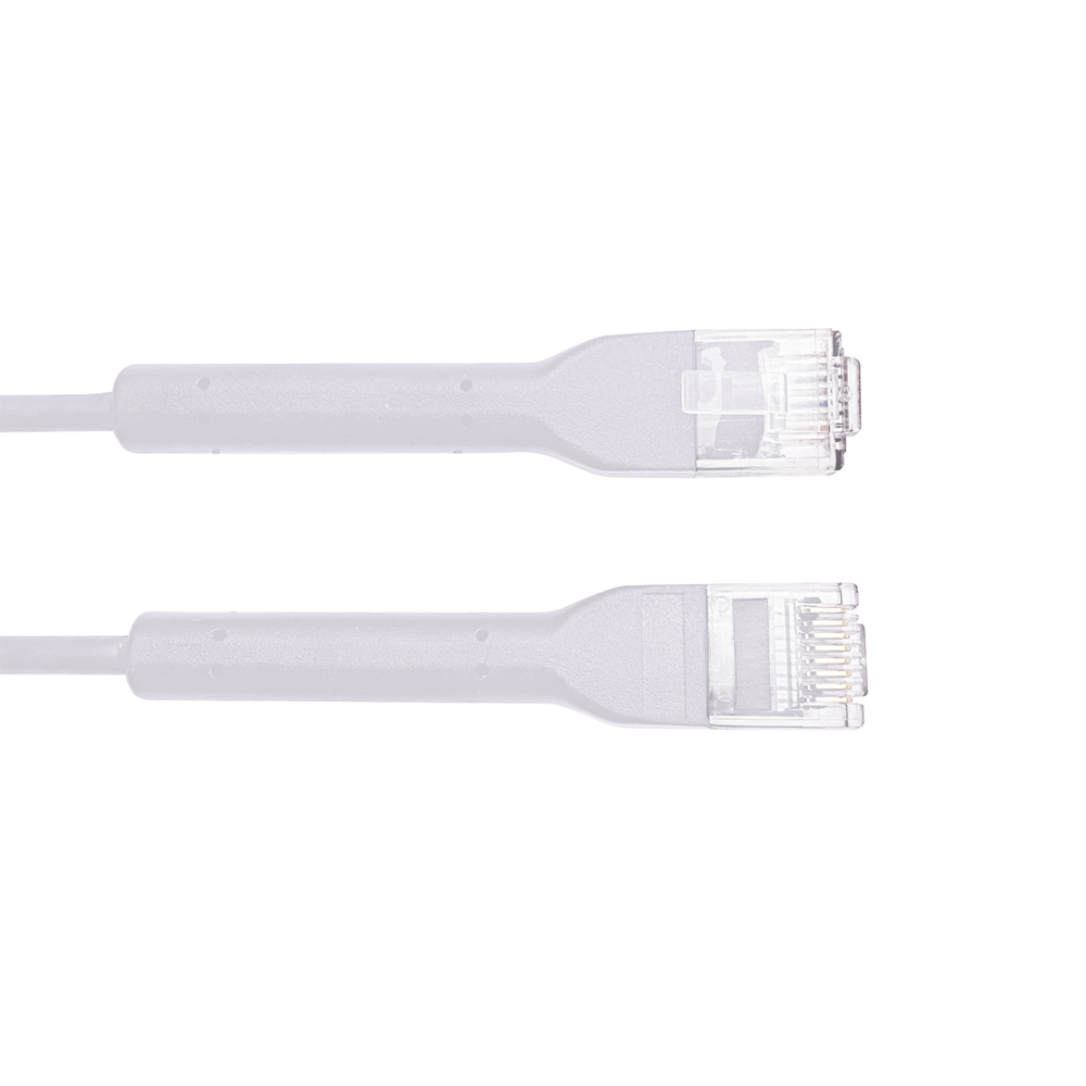 Mini Patch Cord Cat6 Ultra Slim 1.5 Metros (4.92 Pies) Blanco Ahorra Espacio sin Organizadores, con Bota Flexible