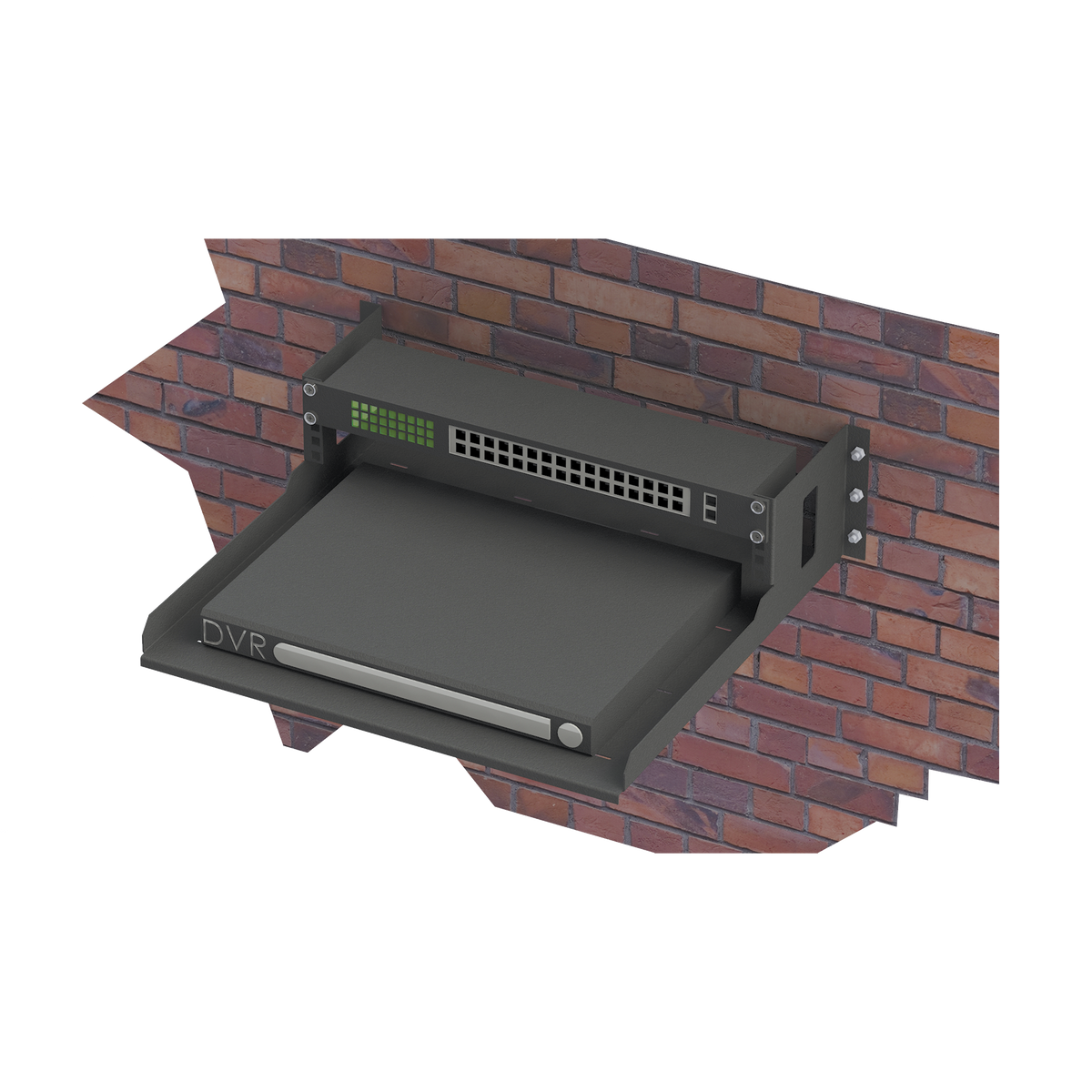 Rack Abierto de Montaje en Pared, de 19in, de 2 Unidades de Rack, con Charola de 460 mm de Profundidad, Se envía el Gabinete Armado
