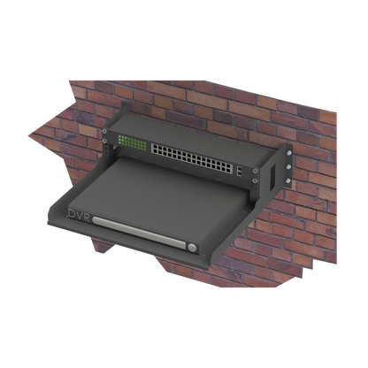 Rack Abierto de Montaje en Pared, de 19in, de 2 Unidades de Rack, con Charola de 460 mm de Profundidad, Se envía el Gabinete Armado