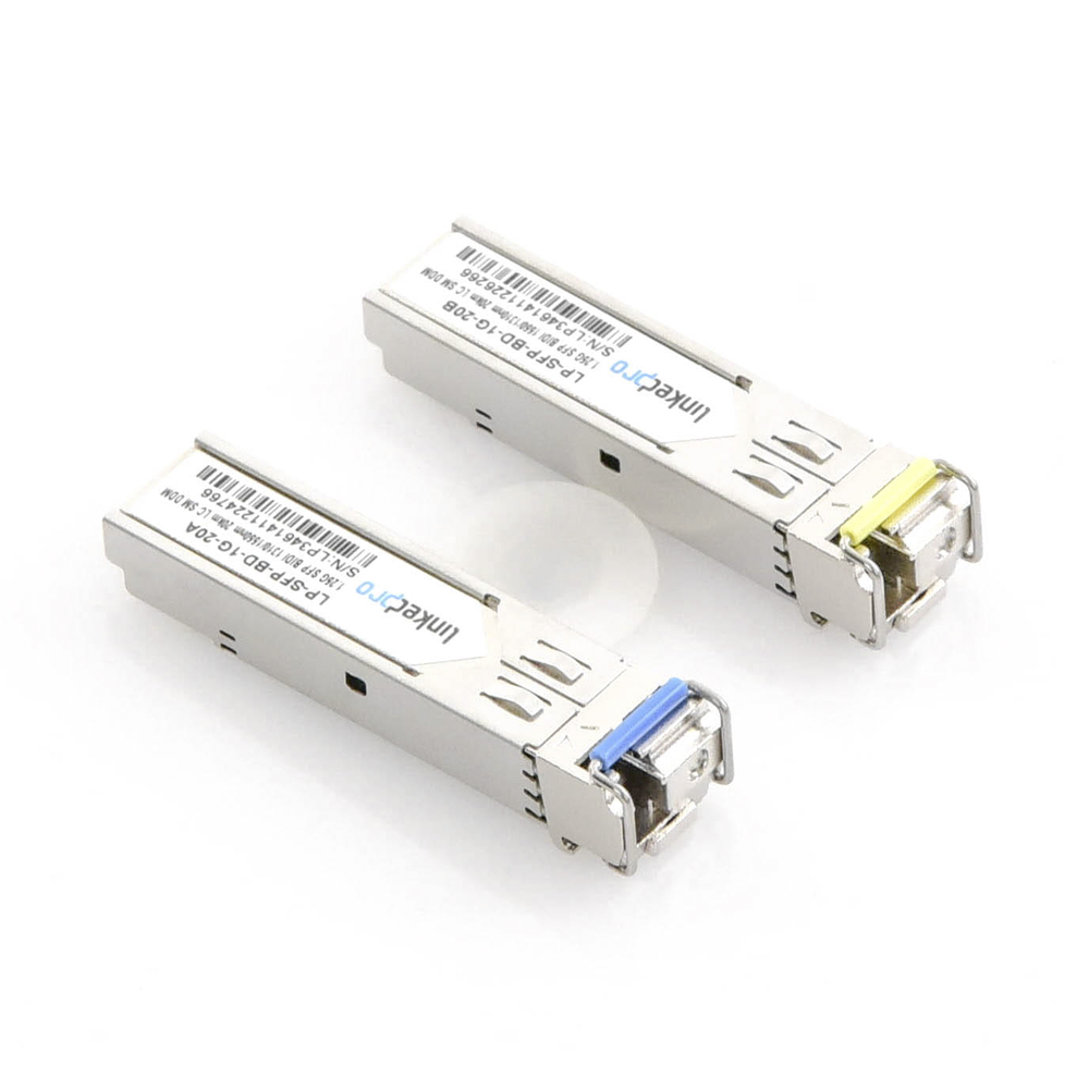 Transceptores Ópticos Bidireccionales SFP (Mini-Gbic) / Monomodo 1310 & 1550 nm / 1.25 Gbps / 1000BASE-BX / Conector LC/UPC Simplex / DDM / Hasta 20