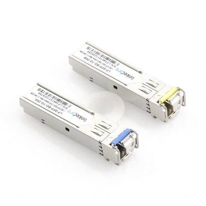 Transceptores Ópticos Bidireccionales SFP (Mini-Gbic) / Monomodo 1310 & 1550 nm / 1.25 Gbps / 1000BASE-BX / Conector LC/UPC Simplex / DDM / Hasta 20