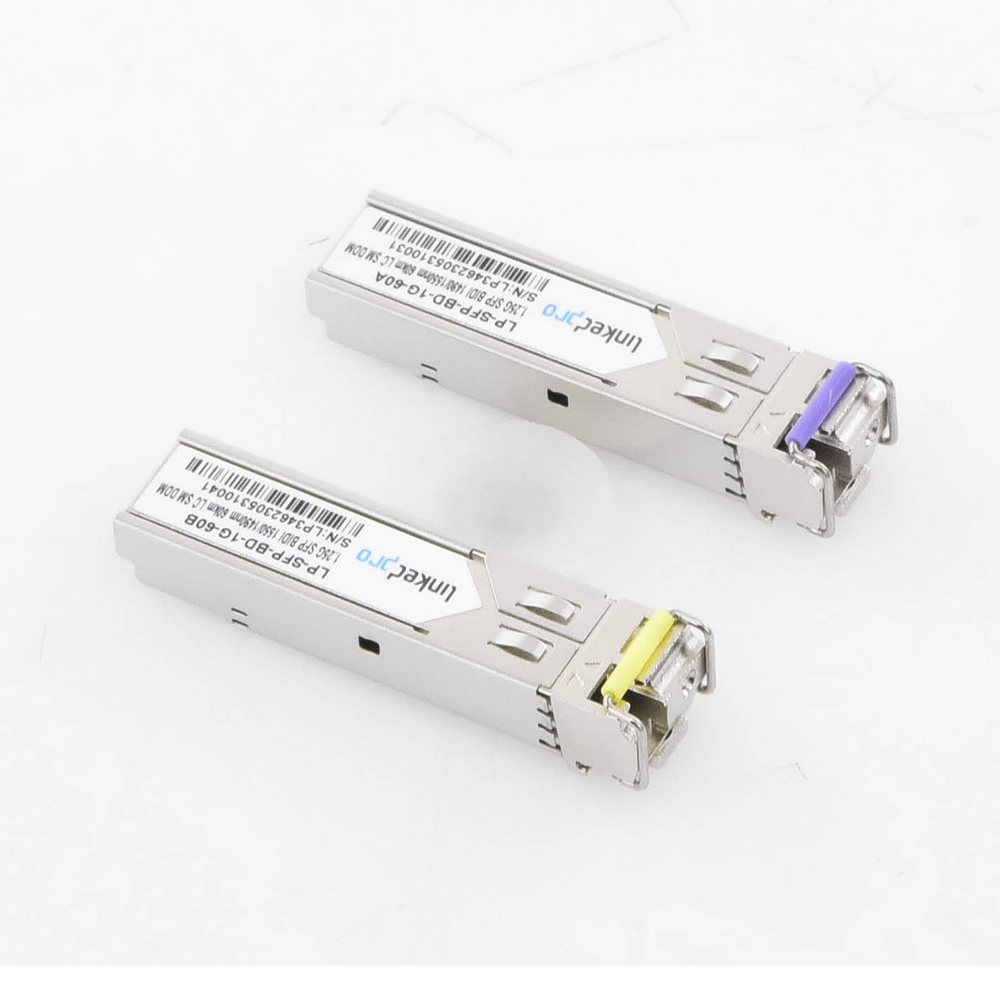 Transceptores Ópticos Bidireccionales SFP (Mini-Gbic) / Monomodo 1490 & 1550 nm / 1.25 Gbps / 1000BASE-BX / Conector LC/UPC Simplex / DDM / Hasta 60