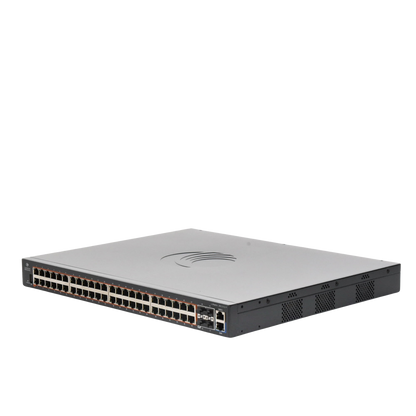 Switch Gestionable Capa 2+ / 176 Gbps Throughput / 48 Puertos Gigabit PoE+ / 4 SFP+ 10 Gbps Uplink / Política de Automatización / cnMaestro