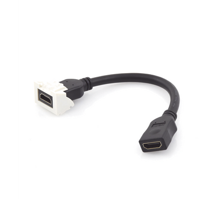Adaptador HDMI con Pigtail Hembra-Hembra, Para Vídeo 720, 1080p, 4K UHD Compatible con Faceplates MAX Siemon de 2 Salidas, Color Blanco