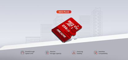 MicroSD HIKSEMI NEO Plus / 64 GB / 95 MB/s Lectura / 40 MB/s Escritura / Clase 10 U3 / TLC NAND / Especializada Para Videovigilancia 24/7