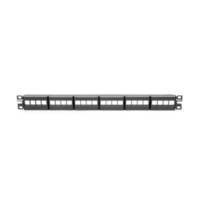 Panel de Parcheo Modular Keystone (Sin Conectores), de 24 Puertos, Espacio Para Identificación con Etiqueta Adhesiva, 1UR