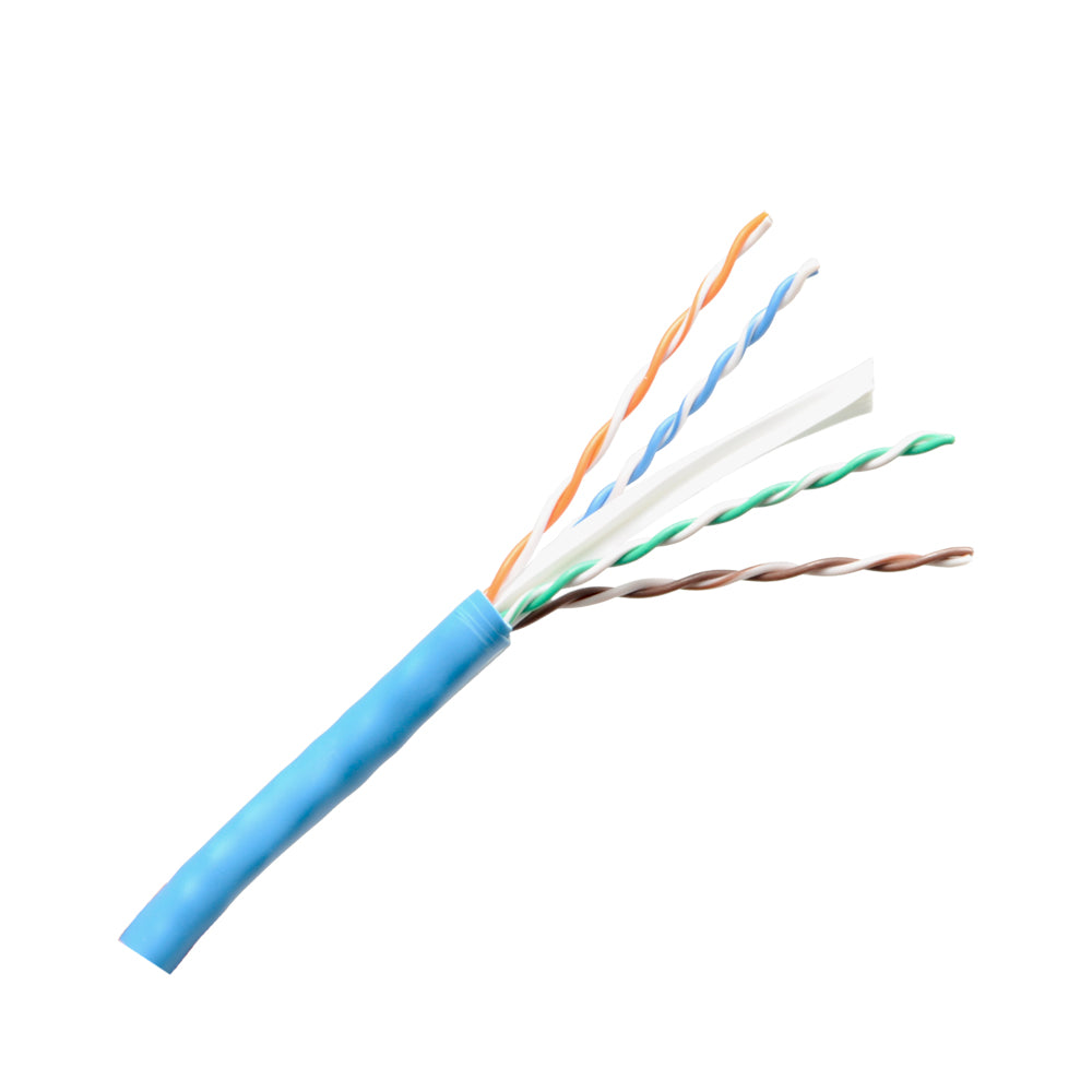 Bobina de Cable UTP 305 Metros (1000 Pies) de Cobre, NetKey, Azul, Categoría 6 (24 AWG), 1000Mbps, Riser (CMR), de 4 Pares