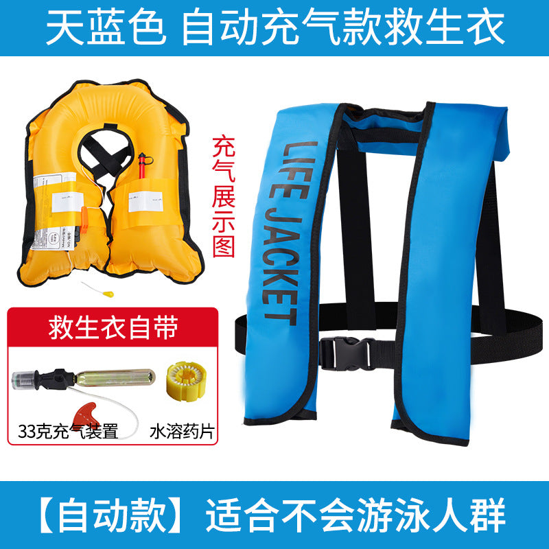 Chaleco Salvavavidas Inflable Automático para Adultos (CO₂ 33g) | Pesca, Lancha y Navegación | Alta Flotabilidad