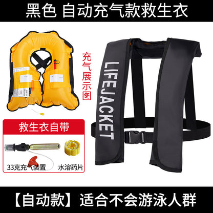 Chaleco Salvavavidas Inflable Automático para Adultos (CO₂ 33g) | Pesca, Lancha y Navegación | Alta Flotabilidad