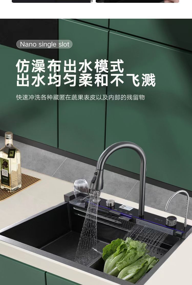 Fregadero de cocina de Acero 304 compatible con sistema de Purificacion con grifo y accesorios, diversos paquetes