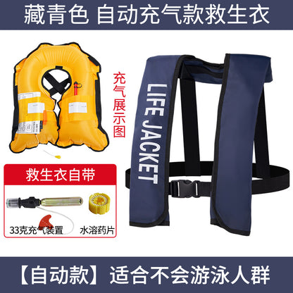 Chaleco Salvavavidas Inflable Automático para Adultos (CO₂ 33g) | Pesca, Lancha y Navegación | Alta Flotabilidad