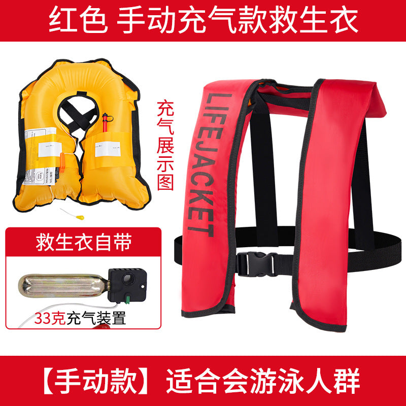 Chaleco Salvavavidas Inflable Automático para Adultos (CO₂ 33g) | Pesca, Lancha y Navegación | Alta Flotabilidad