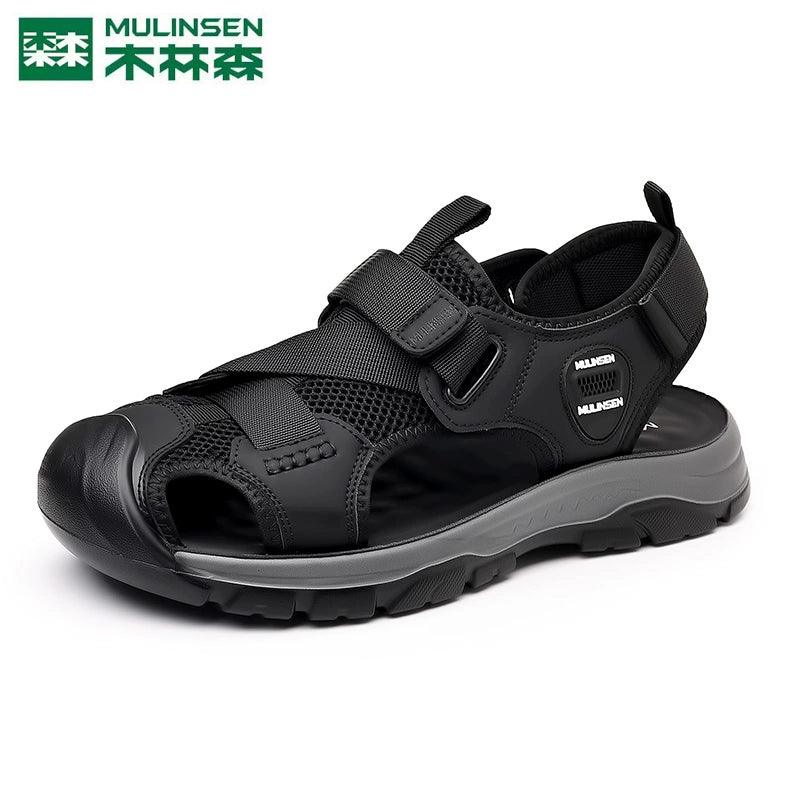 Sandalias de punta Mulinsen para hombre Deportes al aire libre de verano y zapatos de ocio con suela bland, zapatos de playa impermeables y antideslizantes