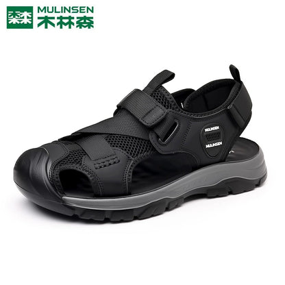 Sandalias de punta Mulinsen para hombre Deportes al aire libre de verano y zapatos de ocio con suela bland, zapatos de playa impermeables y antideslizantes