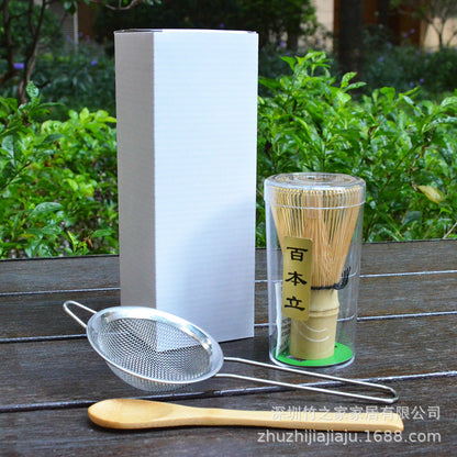 Kit Matcha Ceremonial Japonés: Batidor Chasen + Soporte + Cuchara + Pincel