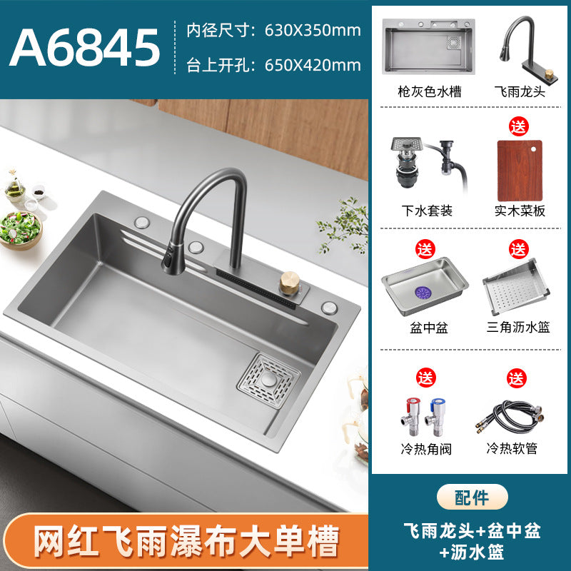Fregadero de cocina de Acero 304 compatible con sistema de Purificacion con grifo y accesorios, diversos paquetes