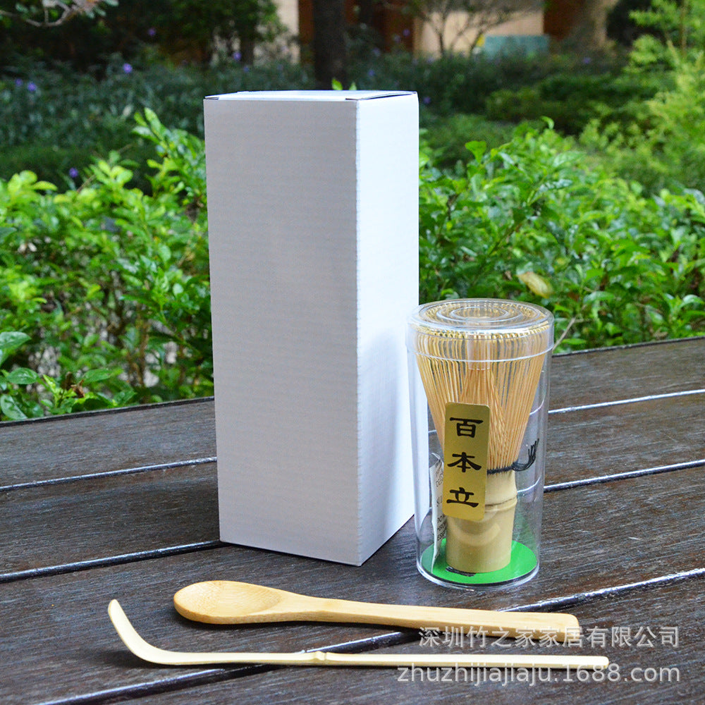 Kit Matcha Ceremonial Japonés: Batidor Chasen + Soporte + Cuchara + Pincel