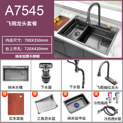 Fregadero de cocina de Acero 304 compatible con sistema de Purificacion con grifo y accesorios, diversos paquetes