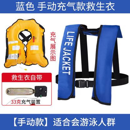 Chaleco Salvavavidas Inflable Automático para Adultos (CO₂ 33g) | Pesca, Lancha y Navegación | Alta Flotabilidad