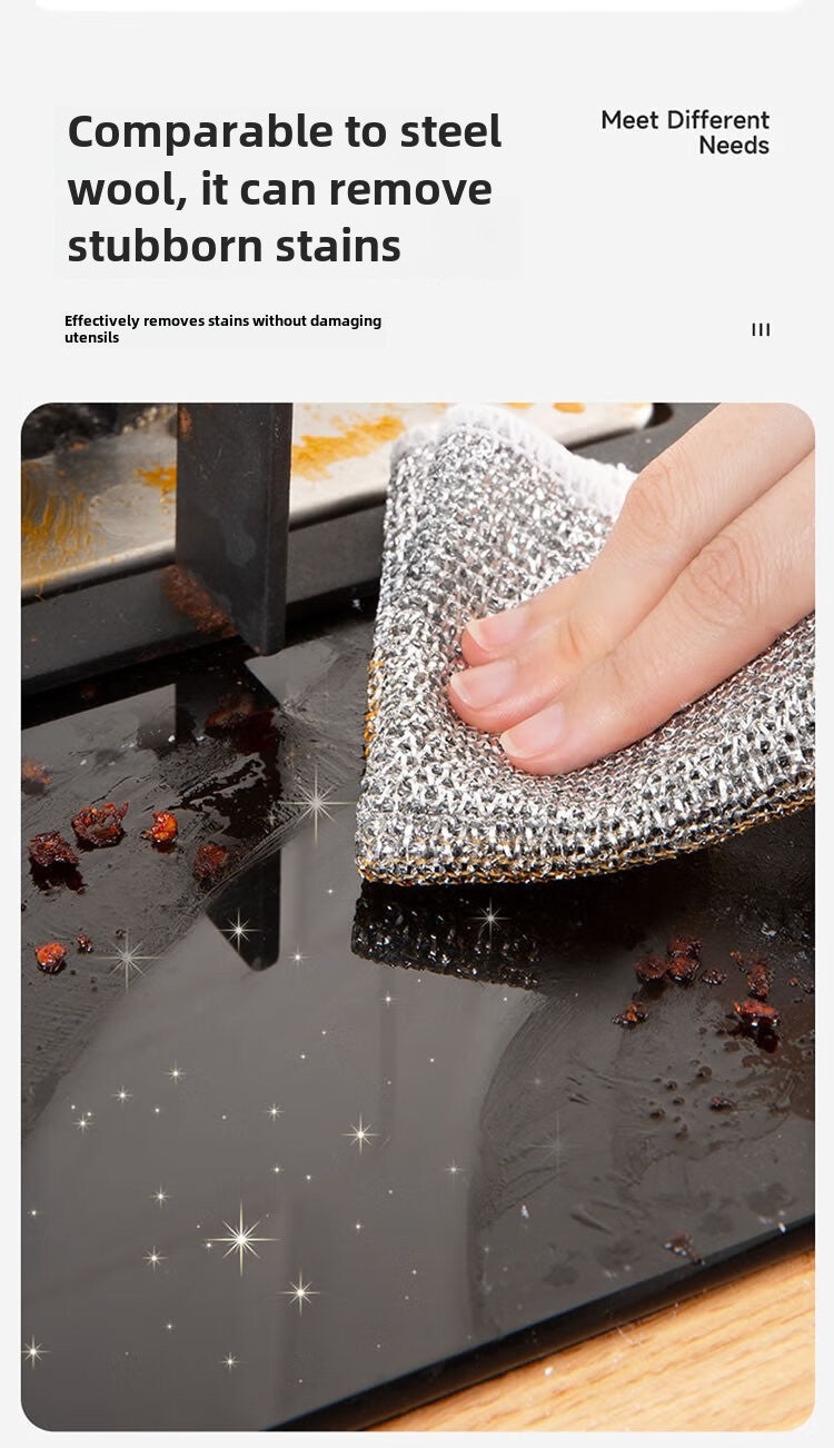 Paños de limpieza de fibra de acero inoxidable Antiadherente premium, trapos de cocina metalico multiusos