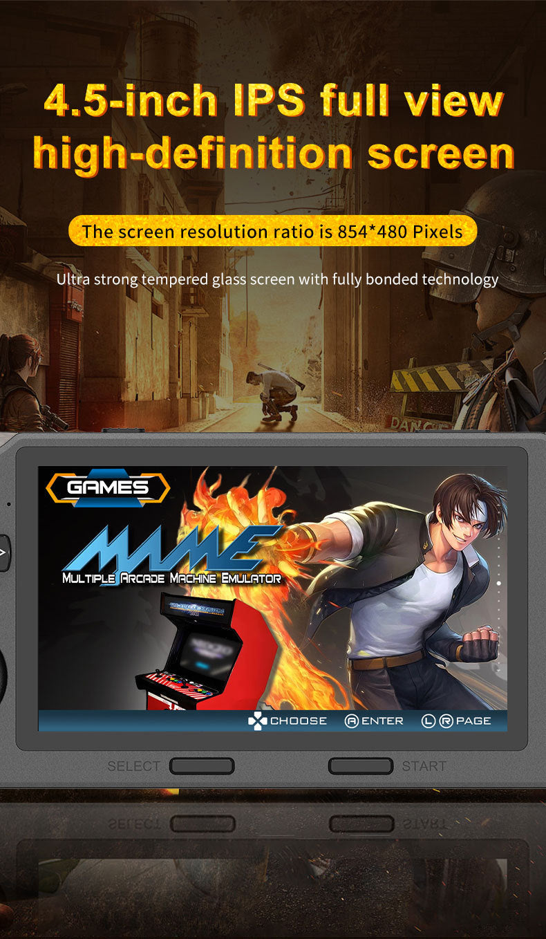 Consola de videojuegos transfronteriza SF3000HD portátil de alta definición con pantalla horizontal de 4,5 pulgadas, consola arcade retro GBA de doble palanca