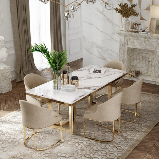 Comedor de mármol escandinavo minimalista posmoderna