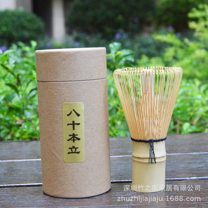 Kit Matcha Ceremonial Japonés: Batidor Chasen + Soporte + Cuchara + Pincel
