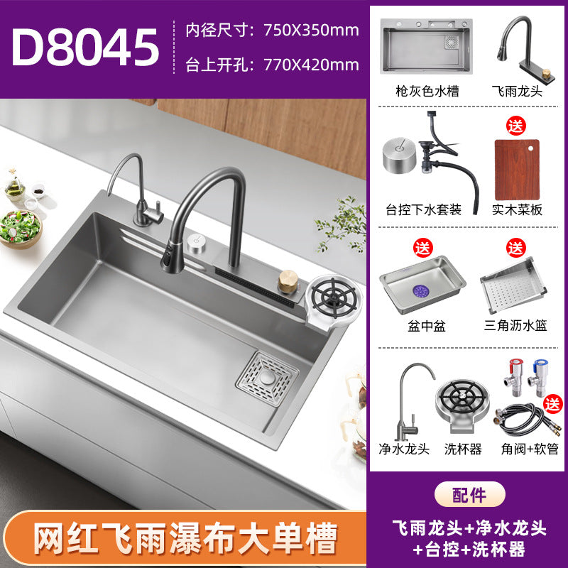 Fregadero de cocina de Acero 304 compatible con sistema de Purificacion con grifo y accesorios, diversos paquetes