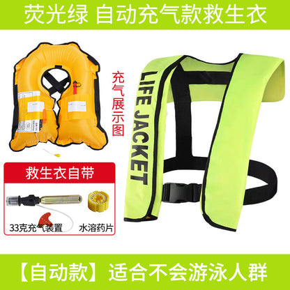 Chaleco Salvavavidas Inflable Automático para Adultos (CO₂ 33g) | Pesca, Lancha y Navegación | Alta Flotabilidad