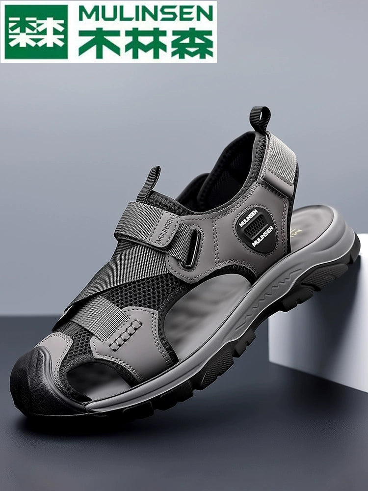 Sandalias de punta Mulinsen para hombre Deportes al aire libre de verano y zapatos de ocio con suela bland, zapatos de playa impermeables y antideslizantes
