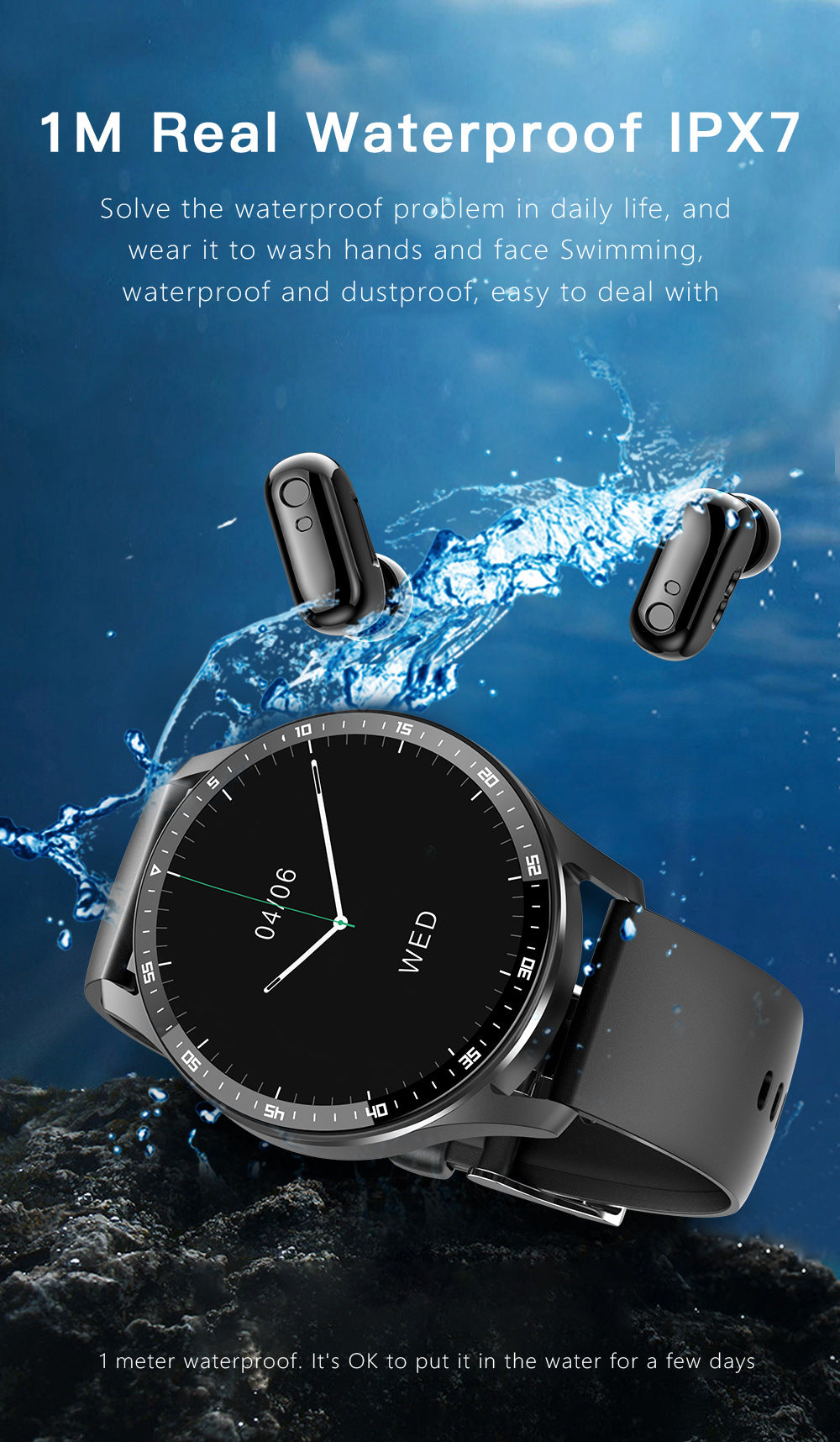 Reloj inteligente X7  con auriculares bluetooth 2 en 1 TWS llamada binaural inalámbrica, música, deportes