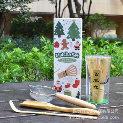 Kit Matcha Ceremonial Japonés: Batidor Chasen + Soporte + Cuchara + Pincel