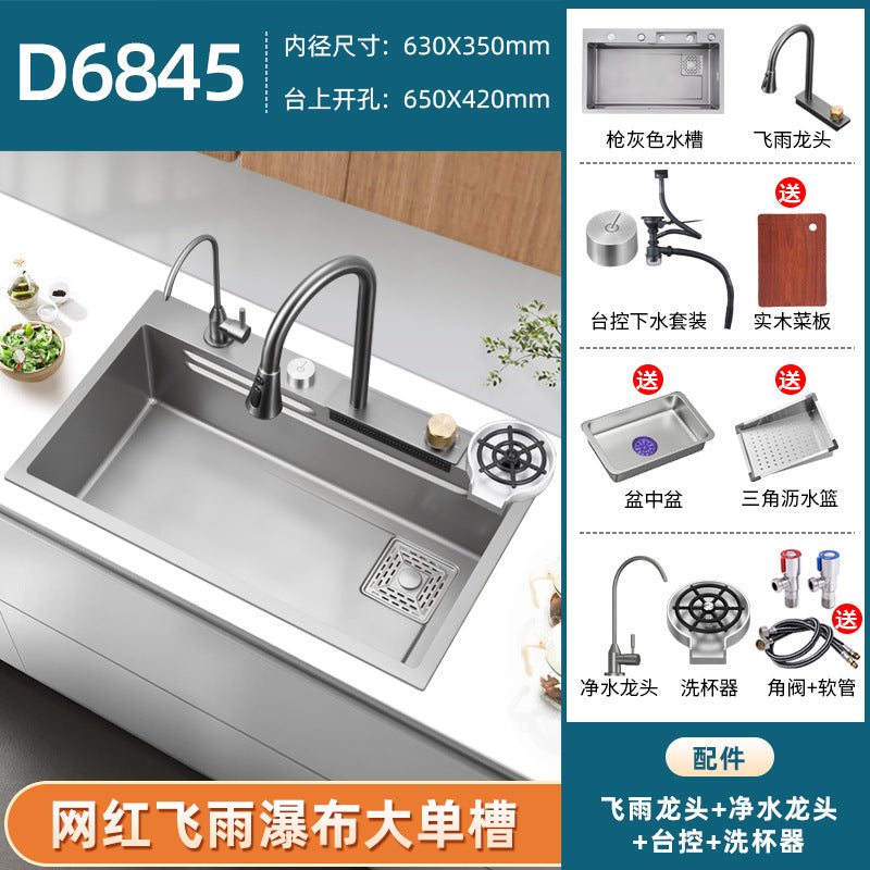 Fregadero de cocina de Acero 304 compatible con sistema de Purificacion con grifo y accesorios, diversos paquetes