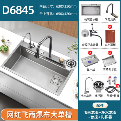 Fregadero de cocina de Acero 304 compatible con sistema de Purificacion con grifo y accesorios, diversos paquetes