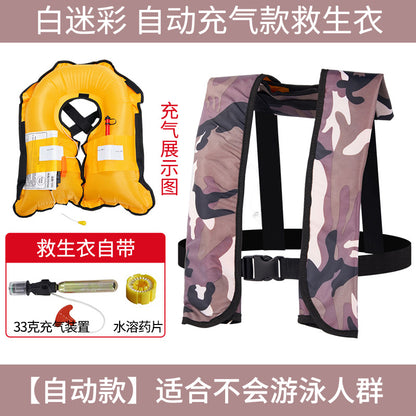 Chaleco Salvavavidas Inflable Automático para Adultos (CO₂ 33g) | Pesca, Lancha y Navegación | Alta Flotabilidad