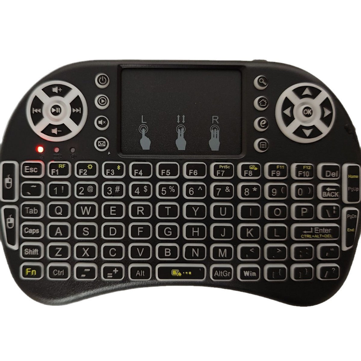 Mini Teclado i8 Inalámbrico con Touchpad — Bluetooth + 2.4G, Retroiluminación de 7 Colores | Air Mouse para Smart TV, TV Box y PC