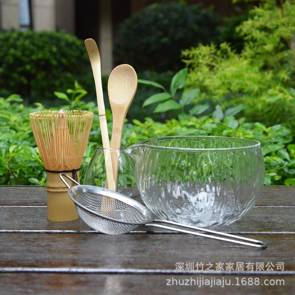 Kit Matcha Ceremonial Japonés: Batidor Chasen + Soporte + Cuchara + Pincel