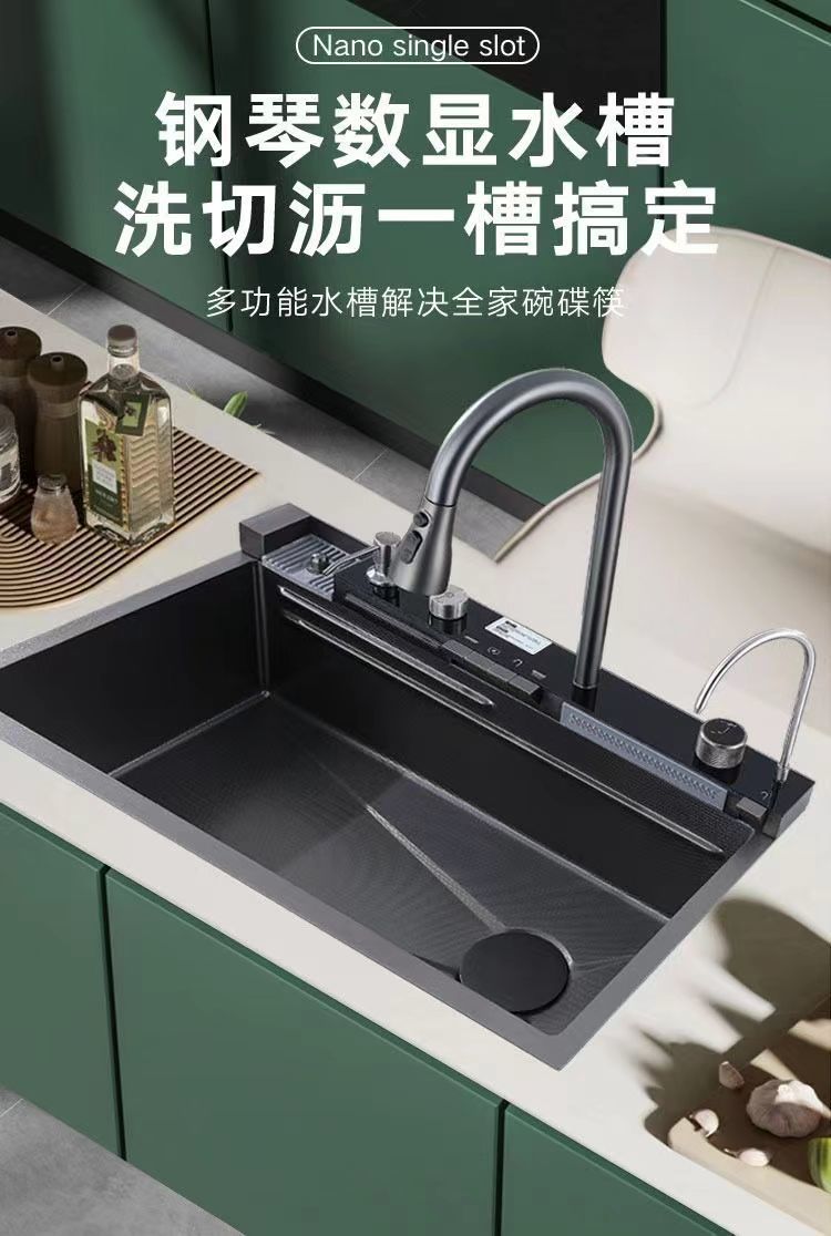 Fregadero de cocina de Acero 304 compatible con sistema de Purificacion con grifo y accesorios, diversos paquetes