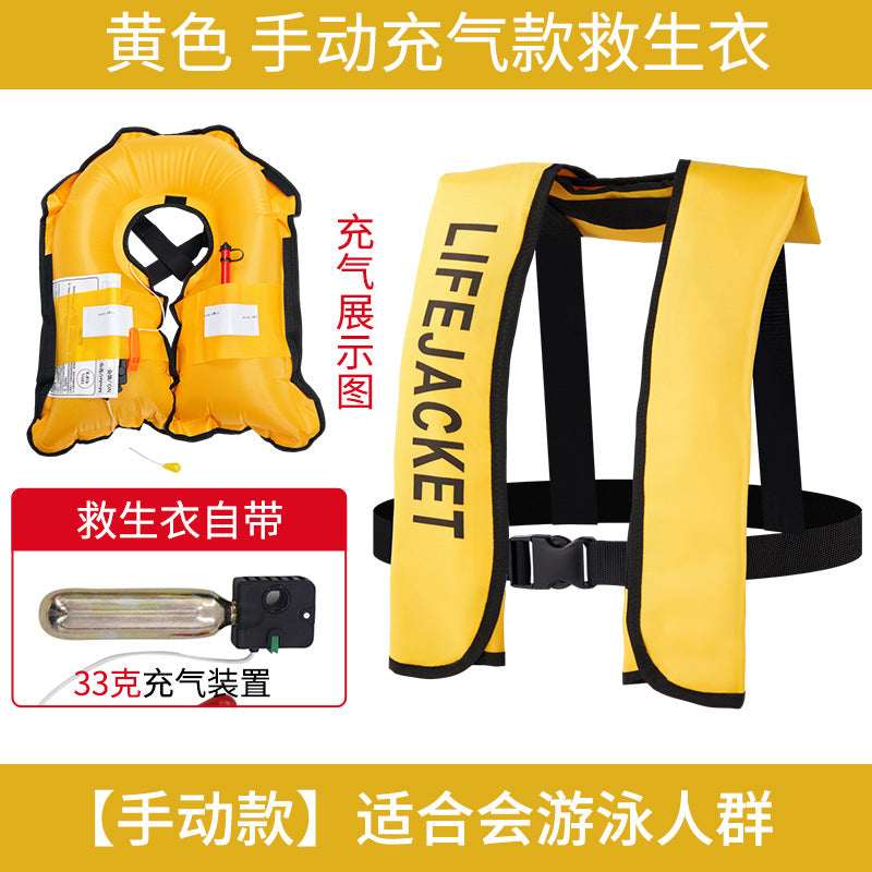 Chaleco Salvavavidas Inflable Automático para Adultos (CO₂ 33g) | Pesca, Lancha y Navegación | Alta Flotabilidad