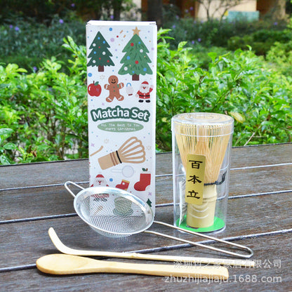 Kit Matcha Ceremonial Japonés: Batidor Chasen + Soporte + Cuchara + Pincel