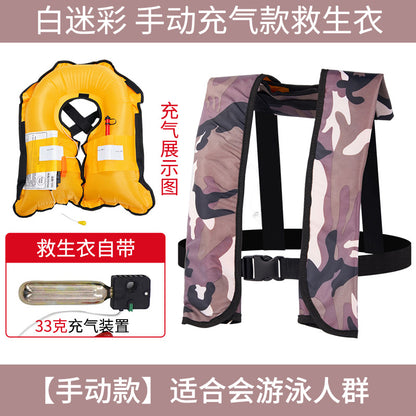 Chaleco Salvavavidas Inflable Automático para Adultos (CO₂ 33g) | Pesca, Lancha y Navegación | Alta Flotabilidad